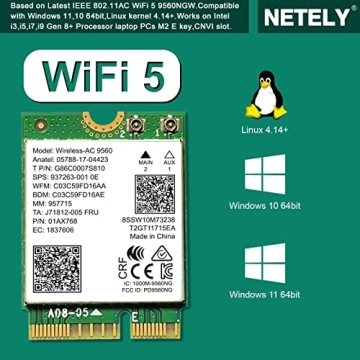 NETELY Wireless-AC 9560NGW WiFi Adapter - Fast & Reliable