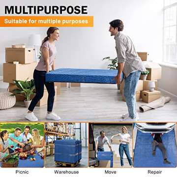 Heavy Duty Moving Packing Blankets - 12 Pack 80x72 Inches