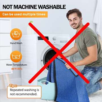 Heavy Duty Moving Packing Blankets - 12 Pack 80x72 Inches