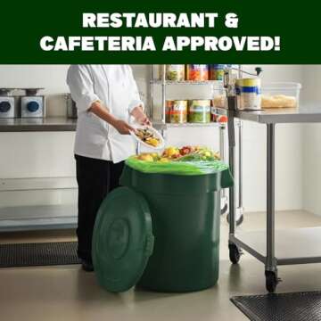 Simply Bio 30-33 Gallon Compostable Trash Bags Liners Flat-Top, Heavy Duty Extra Thick 1.57 Mil, 124...