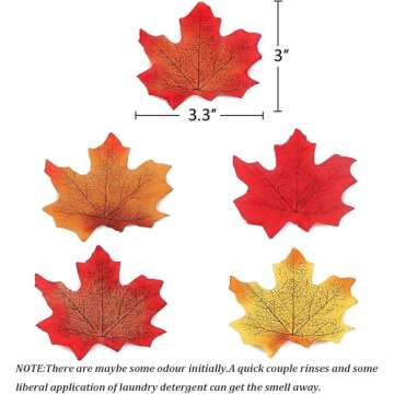 Moon Boat 1100PCS Fall Artificial Maple Leaves Thanksgiving Autumn Leaf Wedding Party Table Decor,Multicolored