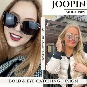 Joopin Oversized Cateye Sunglasses Fashion Cat Eye Sun Glasses UV Protection Trendy Becky Shades for...