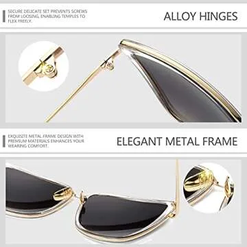 Joopin Oversized Cateye Sunglasses Fashion Cat Eye Sun Glasses UV Protection Trendy Becky Shades for Women Ladies Cute Sunnies (Black + Pink)