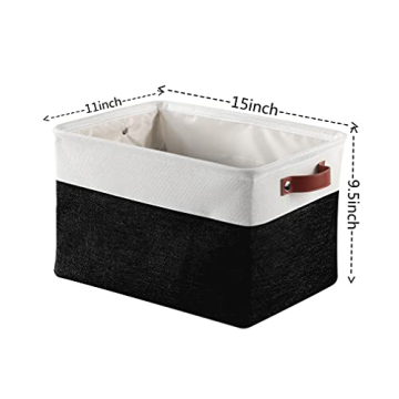 Storage Baskets for Shelves - Fabric Bins with Handles