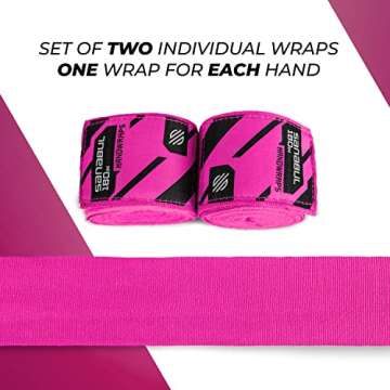 Sanabul Elastic 180 Inch Boxing Hand Wraps for Gloves and MMA Training, Pink