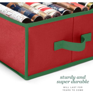 Large Capacity Christmas Wrapping Paper Storage Organizer Bag