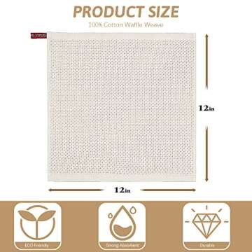 Nialnant 6 Pack 100% Cotton Waffle Weave Kitchen Towels,Soft and Absorbent Kitchen Dish Rags, Dish C...