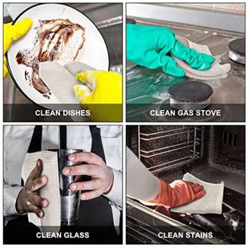 Nialnant 6 Pack 100% Cotton Waffle Weave Kitchen Towels,Soft and Absorbent Kitchen Dish Rags, Dish Cloths for Washing Dishes 12x12 Inches, Beige