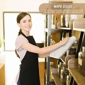 Nialnant 6 Pack 100% Cotton Waffle Weave Kitchen Towels,Soft and Absorbent Kitchen Dish Rags, Dish Cloths for Washing Dishes 12x12 Inches, Beige