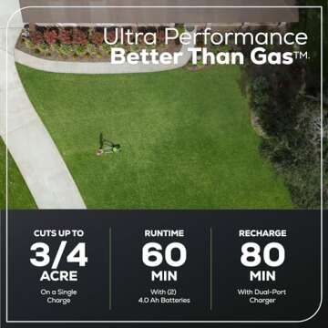 Greenworks 60V 21” Cordless (Self-Propelled) Lawn Mower (LED Lights + Aluminum Handles), 2 x 4.0Ah Batteries and Dual Port Rapid Charger