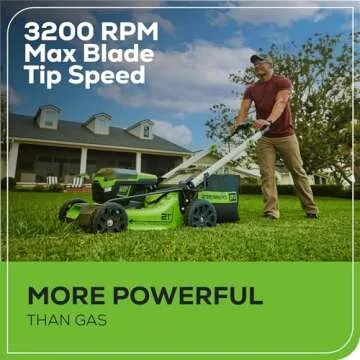 Greenworks 60V 21” Cordless (Self-Propelled) Lawn Mower (LED Lights + Aluminum Handles), 2 x 4.0Ah Batteries and Dual Port Rapid Charger