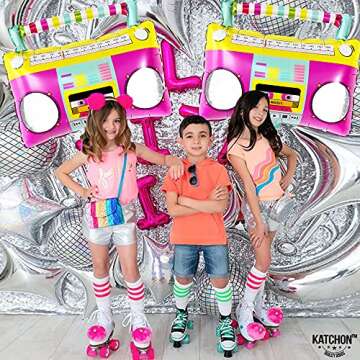 KatchOn, Large Boombox Balloon Set - 22 Inch | 90s Balloons for 90s Party Decorations, Disco Party Decorations | 80s Balloons, Boom Box Balloons for Roller Skate Party Decorations | Boombox Balloons