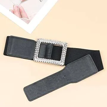 Weenkeey Women's Chic Elastic Wide Waist Belt for Dresses