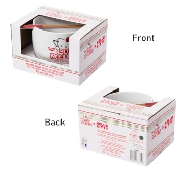 Hello Kitty Ceramic Bowl with Chopsticks - 20oz