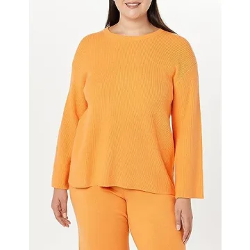 Alice Ribbed Pullover Sweater Back Slit Comfort Style