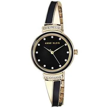 Elegant Anne Klein Crystal Accented Watch and Bangle Set