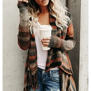 Women's Knitted Tassel Cardigan - Cozy and Stylish
