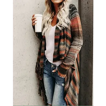 Women's Knitted Tassel Cardigan - Cozy and Stylish