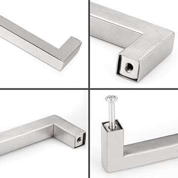 Probrico Stylish Square Cabinet Handles - 15 Pack