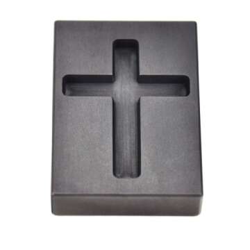 1 oz Troy Ounce Cross Gold Graphite Ingot Mold for Melting Casting Refining Pouring Gold Religious P...