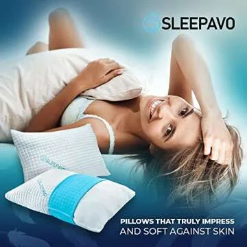 Shredded Memory Foam Pillows - Gel Pillow Queen Size Set of 2 - Gel Cooling Memory Foam Pillows for Bed - Bed Pillows for Sleeping 2 Pack - Adjustable Queen Pillows 2 Pack - Extra Firm