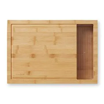 Casafield Bamboo Cutting Board with Storage Containers Set