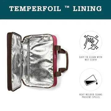 Rachael Ray Expandable Insulated Casserole Carrier for Hot or Cold Food, Thermal Lasanga Lugger Tote for Pockluck, Parties, Picnic, and Cookouts, Fits 9" x 13" Baking Dish, Burgundy