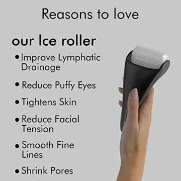 Ice Roller & Gua Sha Set, Skin Care for Face Wrinkles and Puffiness, Self Facial Massage Tools