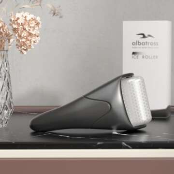 Ice Roller & Gua Sha Set, Skin Care for Face Wrinkles and Puffiness, Self Facial Massage Tools