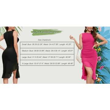 Women's Midi Bodycon Dress Summer Sleeveless Ruffle Mermaid Dress Cocktail Party Tank Dresses for Wedding Guest,Green,Small