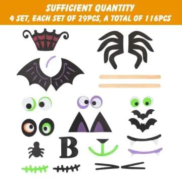 16 Packs Foam Halloween Pumpkins Decorations Stickers, Make Funny Pumpkins Craft Kits for Holiday De...