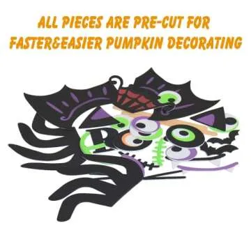 16 Packs Foam Halloween Pumpkins Decorations Stickers, Make Funny Pumpkins Craft Kits for Holiday Decor Kit Party Best Gift for Kids Adult Girls Boys DIY Jack-O-Lantern Pumpkin