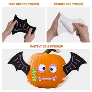 16 Packs Foam Halloween Pumpkins Decorations Stickers, Make Funny Pumpkins Craft Kits for Holiday Decor Kit Party Best Gift for Kids Adult Girls Boys DIY Jack-O-Lantern Pumpkin