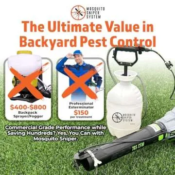 Pesticide Sprayer | Insecticide Sprayer and Mosquito Mister System | Pest Control System for Fleas, Ticks, and Mosquitos | Kit + Tank Sprayer