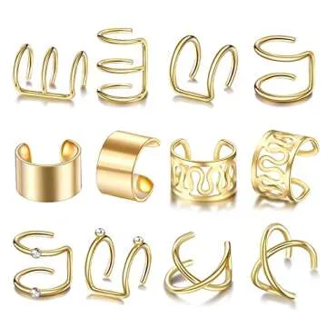 Stylish 24 Pcs Non-Piercing Ear Cuffs for Men & Women