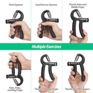NIYIKOW Grip Strength Trainer, Hand Grip Strengthener, Adjustable Resistance 22-132Lbs (10-60kg), Forearm Strengthener, Perfect for Musicians Athletes (Black, 1 Pack)