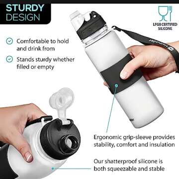 Nomader Collapsible Sports Water Bottle - 22 oz BPA-Free