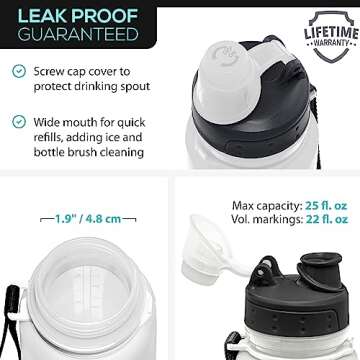 Nomader Collapsible Sports Water Bottle - 22 oz BPA-Free