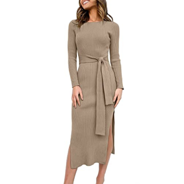 ANRABESS Womens Long Sleeve Sweater Dress - Chic & Comfortable Fall Wear