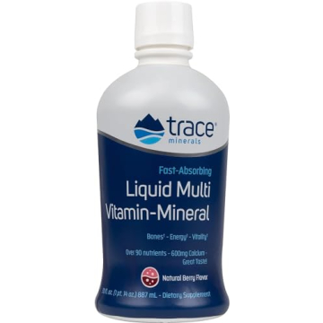 Trace Minerals Liquid Multi Vitamin-Mineral - Boost Energy & Support Bone Health - Natural Berry, 30...
