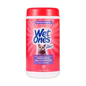 Wet Ones for Pets Cat Cleaning Wipes - Fresh Scent Cat Grooming Wipes with Aloe Vera - Safe Cat Hygi...