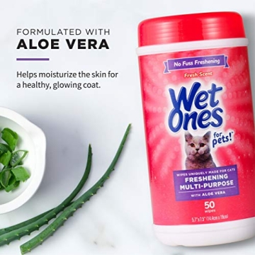 Wet Ones Cat Cleaning Wipes - Fresh & Aloe Vera 50 Count