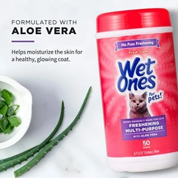 Wet Ones Cat Cleaning Wipes - Fresh & Aloe Vera 50 Count