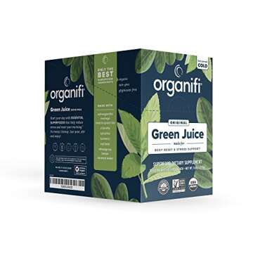 Organifi: GO Packs - Green Juice - Organic Superfood Supplement Powder - 30 Travel Packs - Organic Vegan Greens - Hydrates and Revitalizes