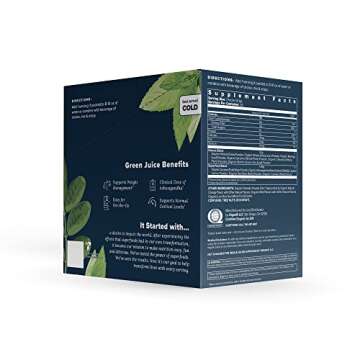 Organifi: GO Packs - Green Juice - Organic Superfood Supplement Powder - 30 Travel Packs - Organic Vegan Greens - Hydrates and Revitalizes