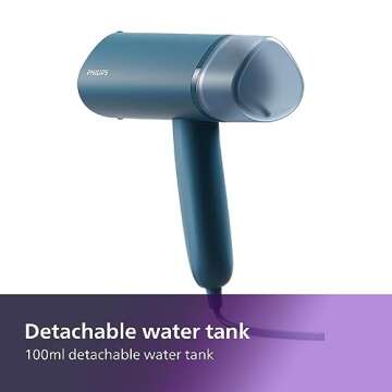 Philips 3000 Series Handheld Travel Steamer, Compact & Foldable, Fast Heat Up, 3.3oz Capacity, up to...