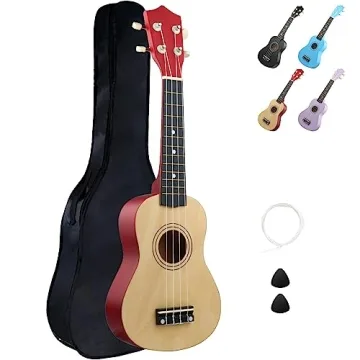 LXS Soprano Ukulele for Kids - Beginner-Friendly 21" Instrument with Gig Bag and Extras