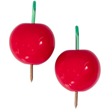 ban.do Cute Hooks for Wall - Charming Cherry Wall Hook for Hanging