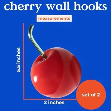 ban.do Cute Cherry Wall Hook for Decor and Organization
