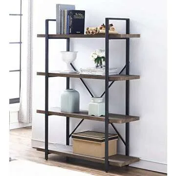 Stylish O&K FURNITURE Vintage Industrial Bookcase
